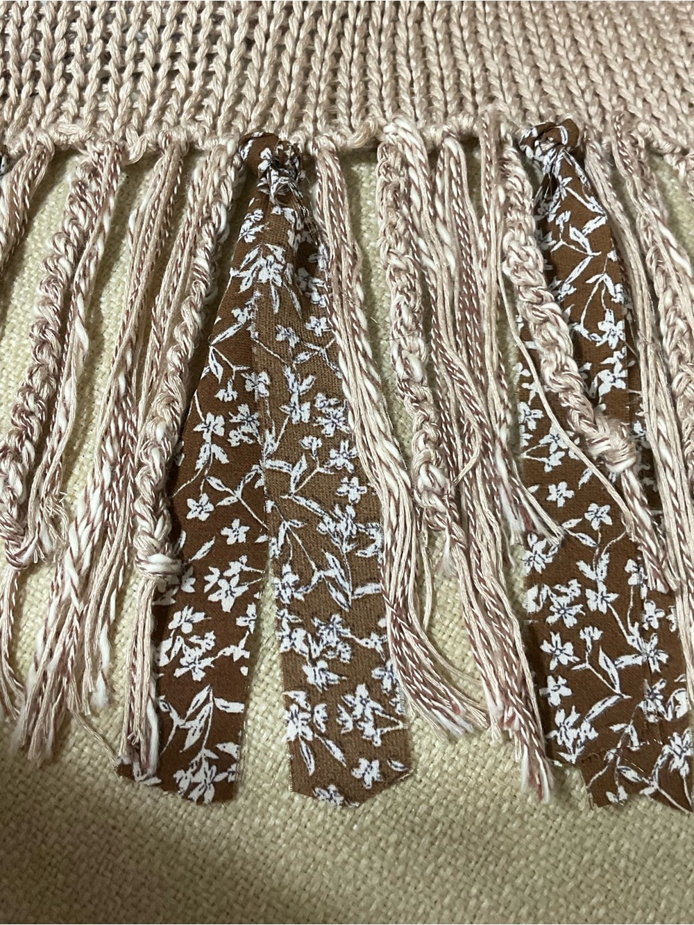 Multiples Open Knit Fringe Vest Boho Crochet Sleeveless size Small boho festival - Picture 12 of 15